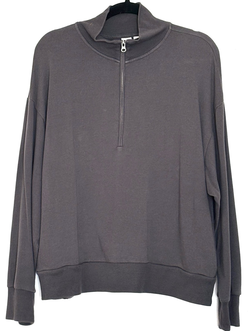 Gap Factory Half-Zip Mockneck Sweatshirt Soft Black Size L - Picture 2 of 6